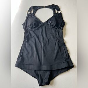 NINGUN PECADO vintage black bikini  front skirt  size L